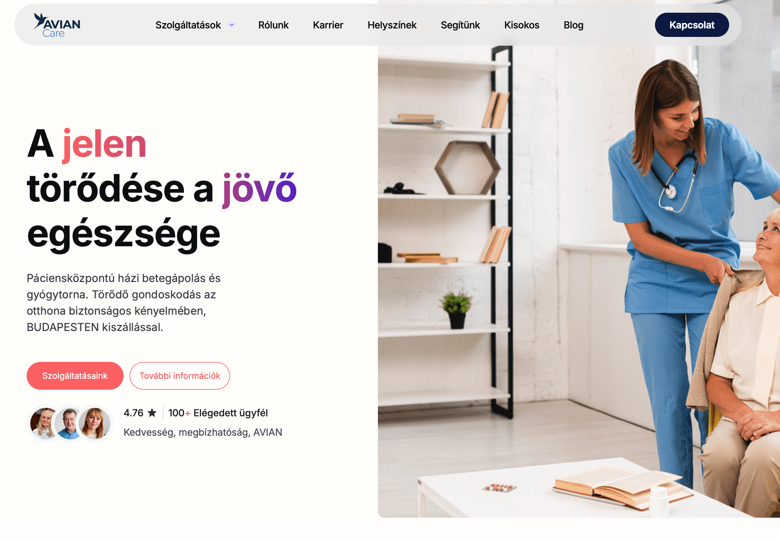 AVIAN Care webbplats - Ungerskt hälsa och välbefinnande märke